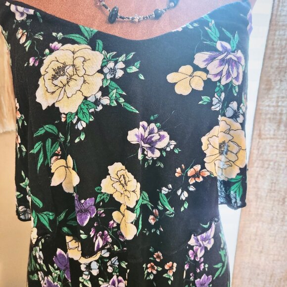 Torrid Whimsigoth Moody Black Floral Dress |  Knee Length| Size 0 - Picture 3 of 11